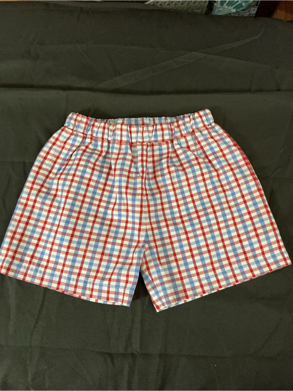 The Beaufort Bonnet Company Red, Blue & White Plaid Kids Shorts